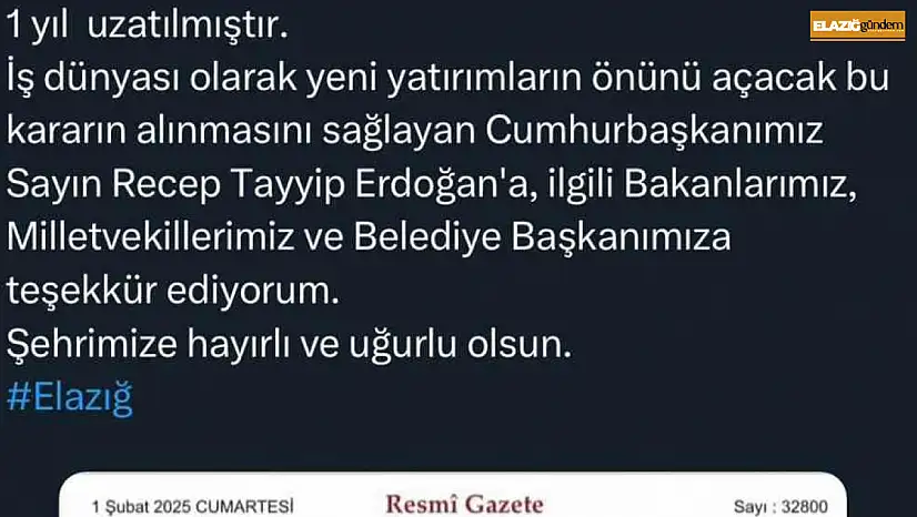 Başkan Alan müjdeyi verdi, 6 bölge teşvikleri bir yıl uzatıldı