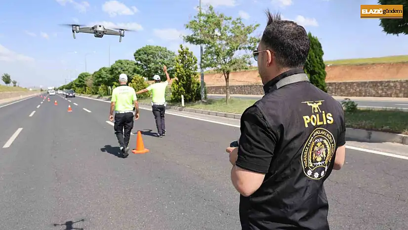 Elazığ'da bayram öncesi dron destekli trafik denetimi