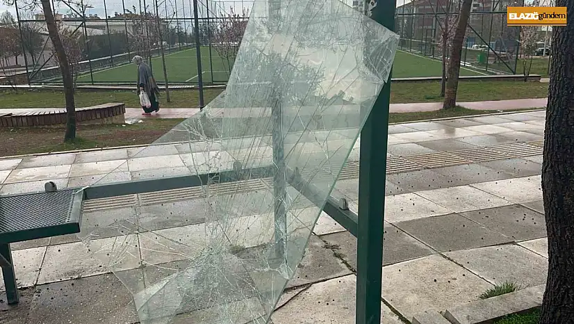 Elazığ'da otobüs durağına zarar veren 3 kişi yakalandı