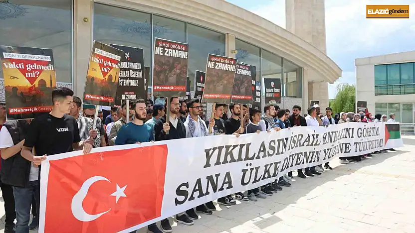 Elazığ'da üniversite öğrencileri Gazze için yürüdü