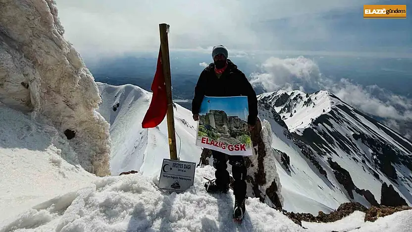 Elazığlı sporcu Erciyes Dağı'na tırmandı