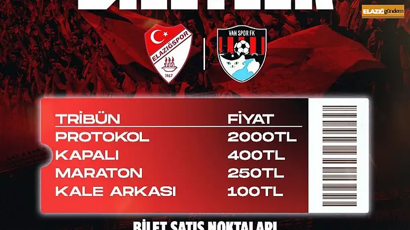Elazığspor - Vanspor FK rövanş maçı biletleri satışta